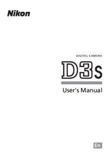 Nikon D3S manual. Camera Instructions.